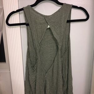 american eagle striped open back tank top